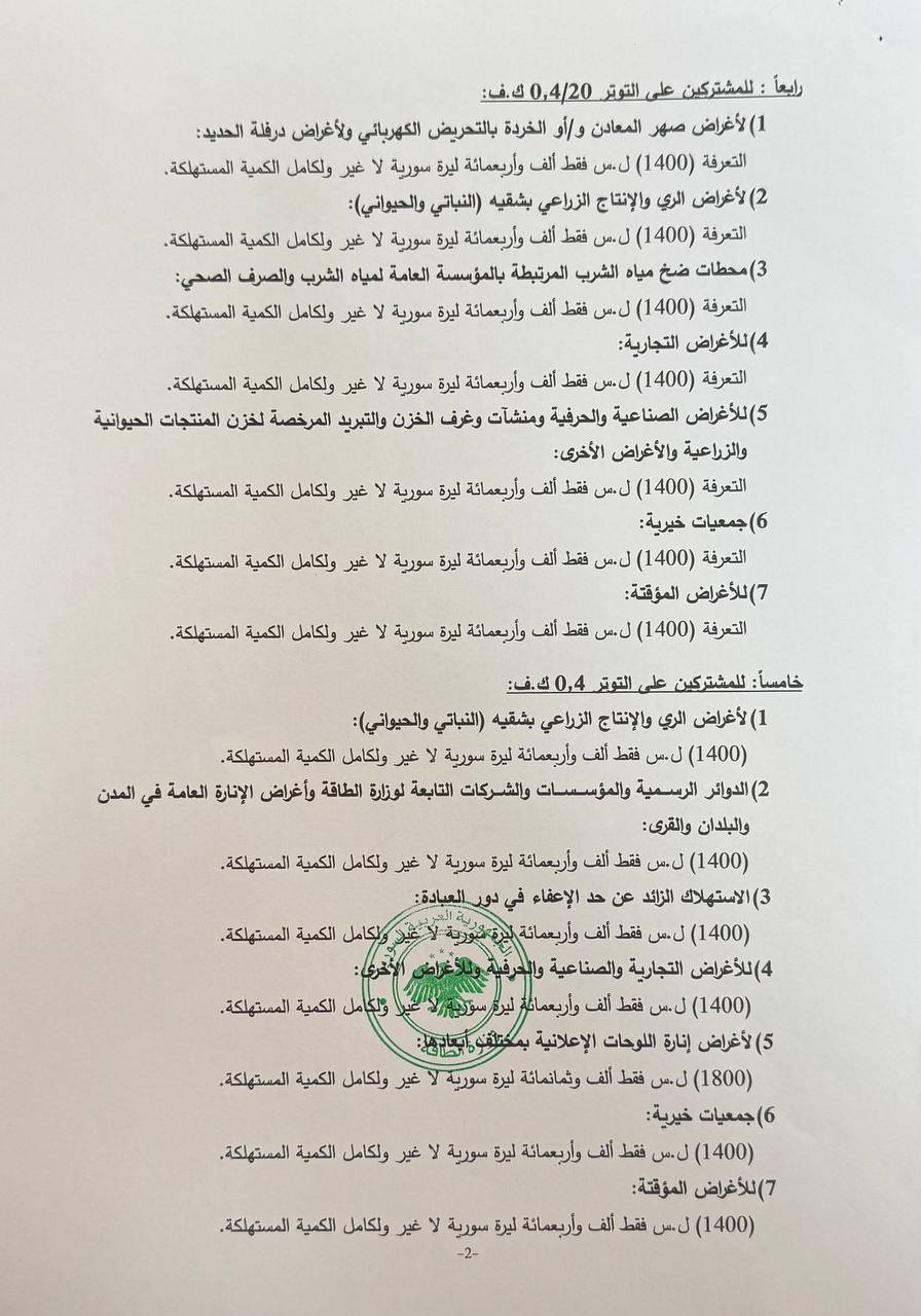 تعرف على أسعار الكهرباء الجديدة