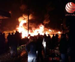 غموض حول أسباب انفجار صهريج نفط بحمص